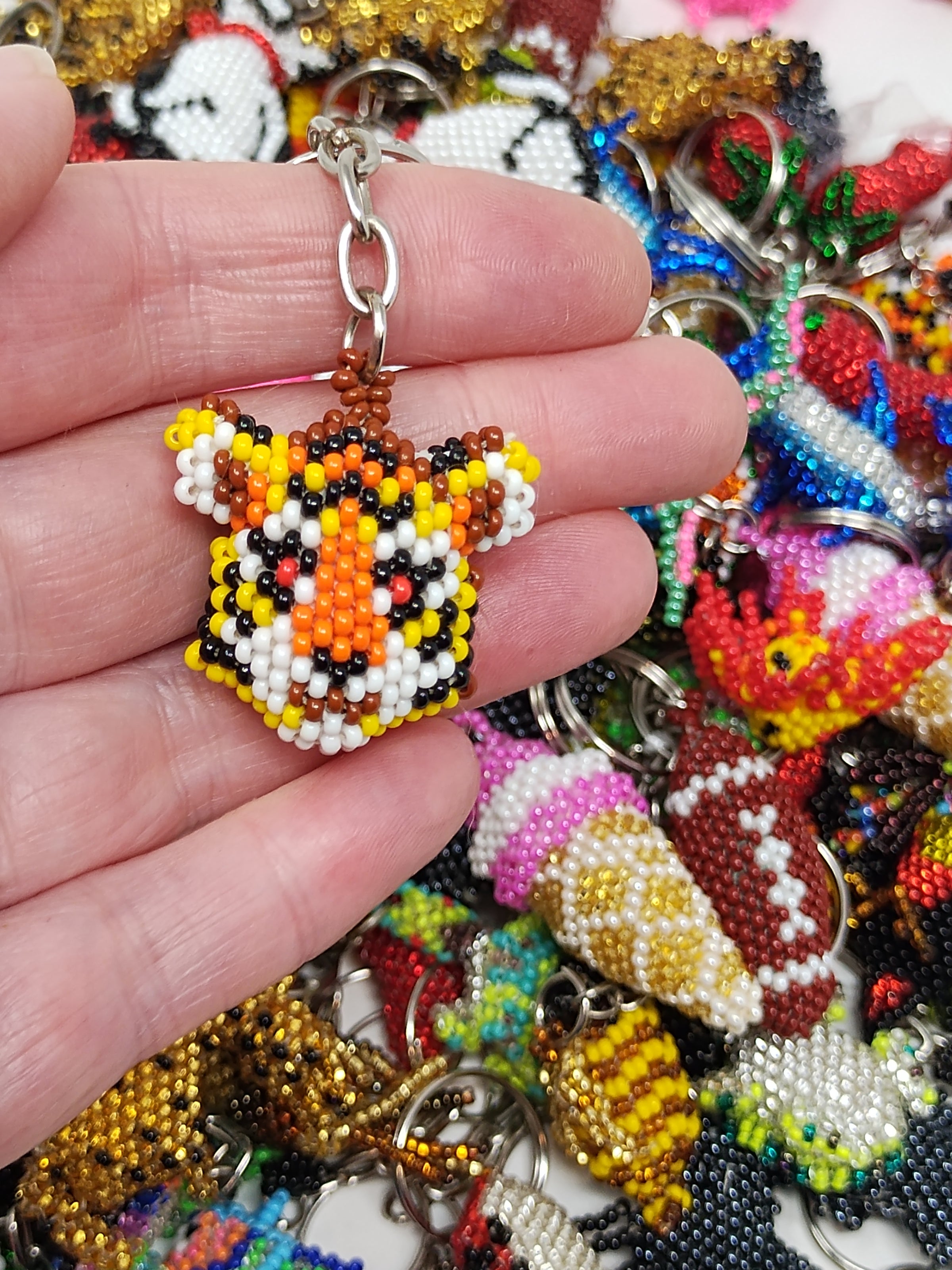 Beaded Key Chains (Frog, Octopus, Strawberry, Lucky Duck, and more