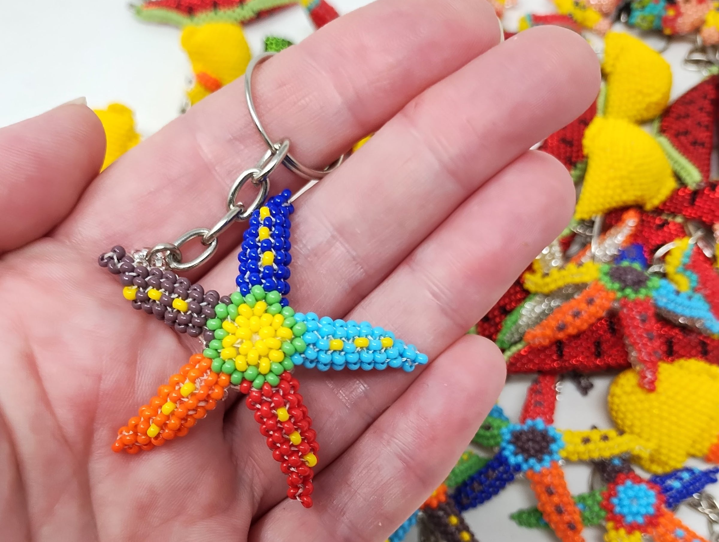 Beaded Key Chains (Frog, Giraffe, Strawberry, Lucky Duck, and more
